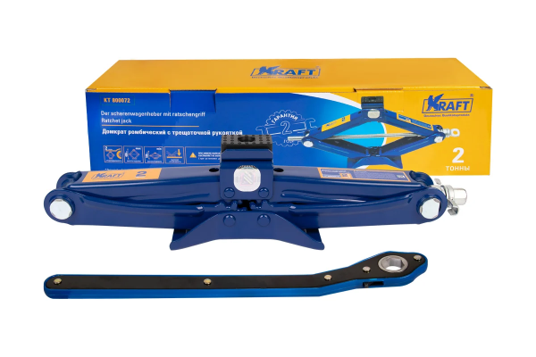 Домкрат KRAFT ромбический с трещоточной рукояткой 2 т. KT 800072